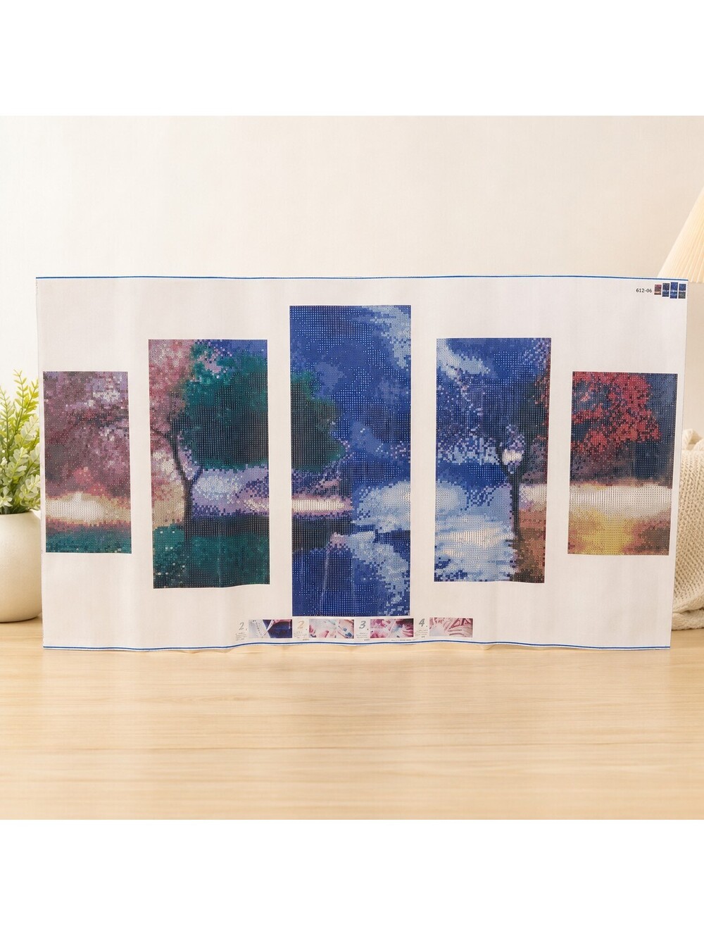 5 Panel Diamond Painting Kit Seasonal Landscape 5D Full Drill DIY Art Craft